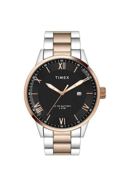 Timex Men E Class Quartz Black Dial Analog Stainless Steel Watch TWEG19919
