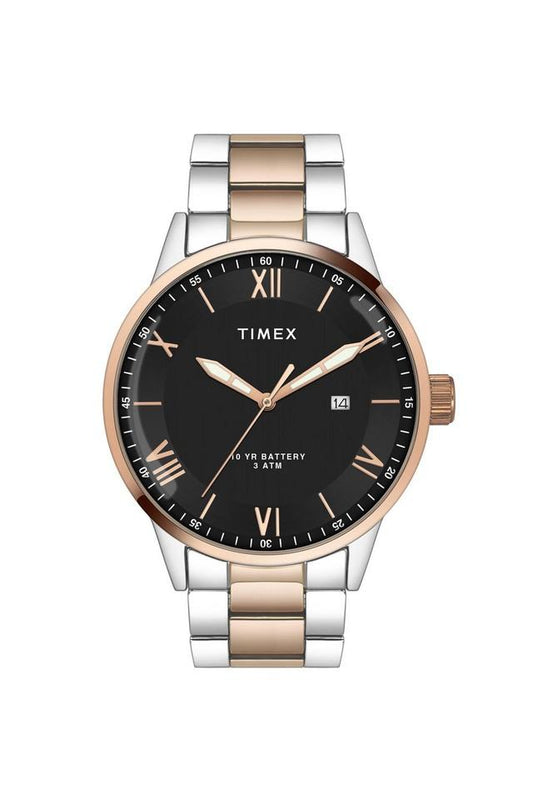 Timex Men E Class Quartz Black Dial Analog Stainless Steel Watch TWEG19919