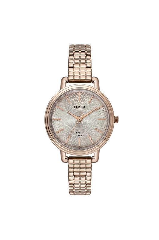 Fria Women Quartz Ivory Dial Analog Brass Watch TWEL23902