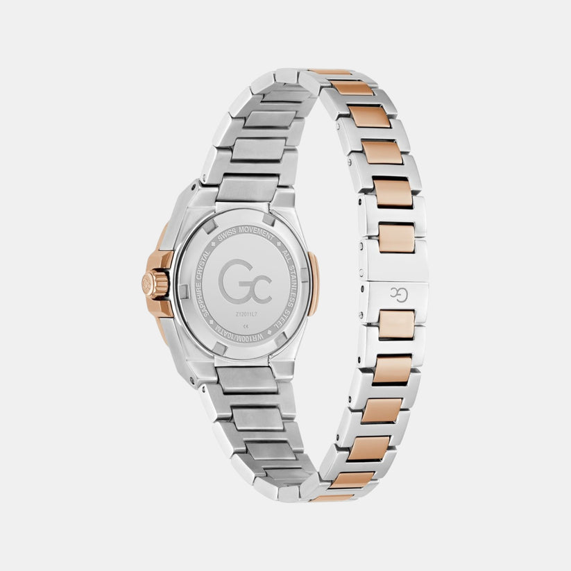 Gc Coussin Shape Mini Women Quartz Blue Dial Analog Stainless Steel Watch Z12011L7