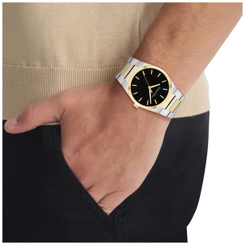 Empower Men Quartz Black Dial Analog Stainless Steel Watch 25200544