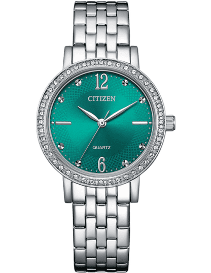 Basic Quartz Green Dial Stainless Steel Wrist Watch Watch for Women - EL3100-55Z