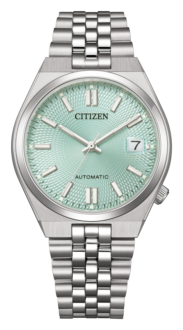 Tsuyosa Men Automatic Green Dial Analog Stainless Steel Watch NK0030-51X
