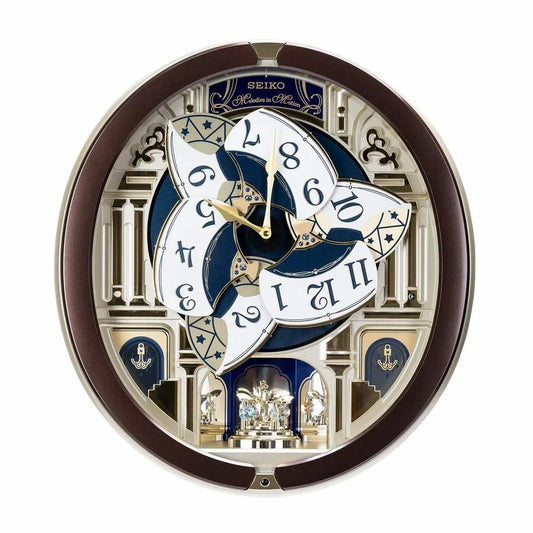 Analog Seiko QXM356BT Melodies Motion Luxury Home Decor Wall Clock