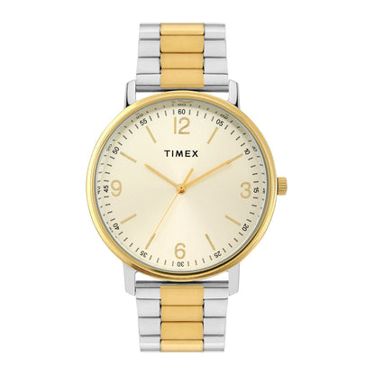 Timex Men Gold Round Dial Analog Watch