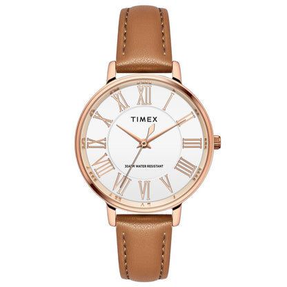 Timex Silver Round Dial Analog Women's Watch, TWEL19105
TWEL19105