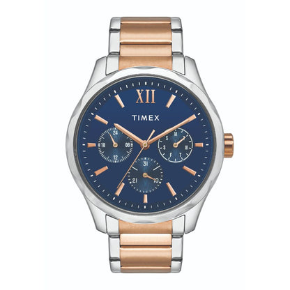 Timex Empera Pairs Blue Dial Round Case Multifunction Function Watch -TW00PR267