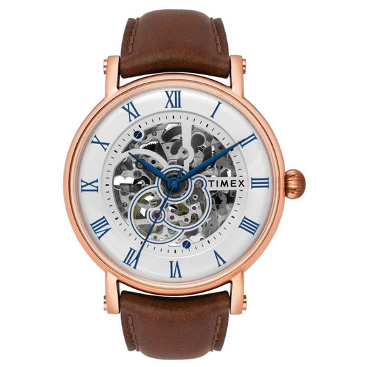 Timex E Class Men's Silver Dial Round Case Automatic Function Watch -TWEG16705