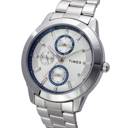 Timex Fashion Men's Silver Dial Round Case Multifunction Function Watch -TWEG18506