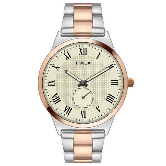 Timex Men Beige Round Analog Brass Dial Watch- TWTG10008
TWTG10008