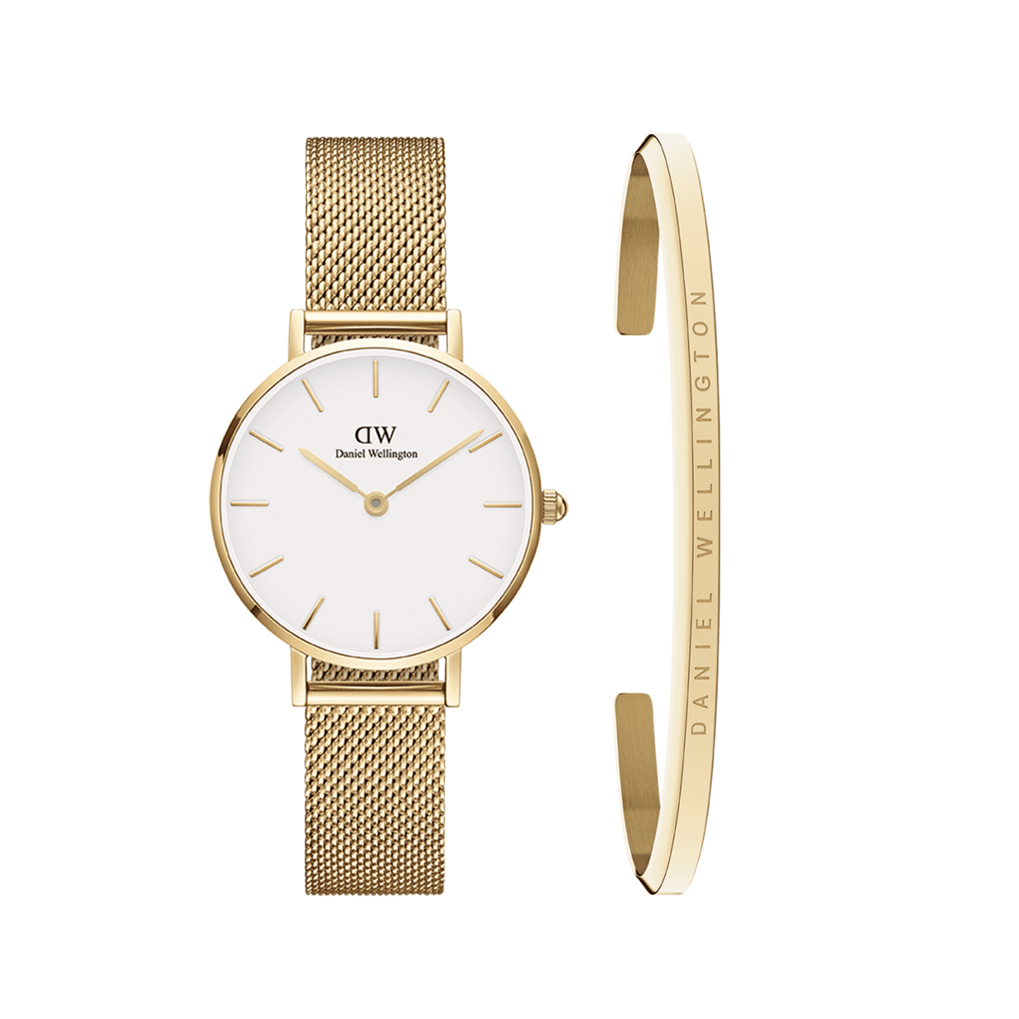 Petite 28 Evergold White + Classic Bracelet