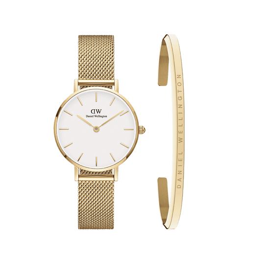 Petite 28 Evergold White + Classic Bracelet